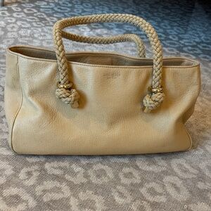 Kate Spade Tan Leather Tote with Braided Handles